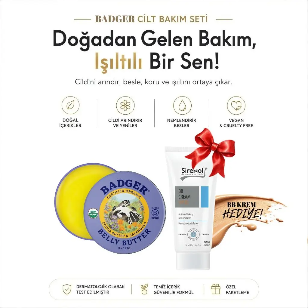 Badger Karın Bölgesi Nemlendirici Krem ve Sirenol BB Krem Set 56 gr / 30 mL