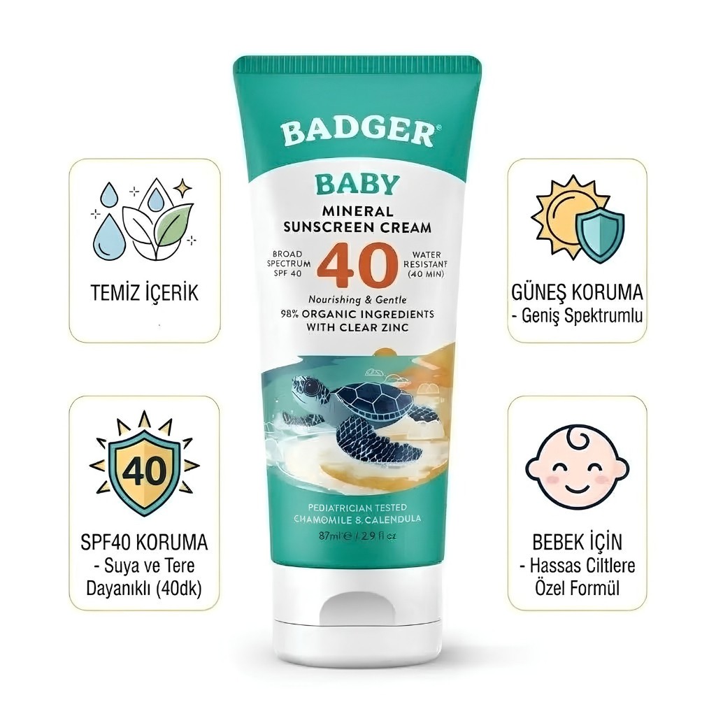Badger Bebek Güneş Kremi SPF40 87 mL