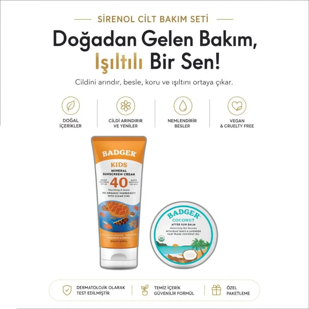 Badger Çocuk Güneş Kremi + Güneş Sonrası Nemlendirici Krem Seti