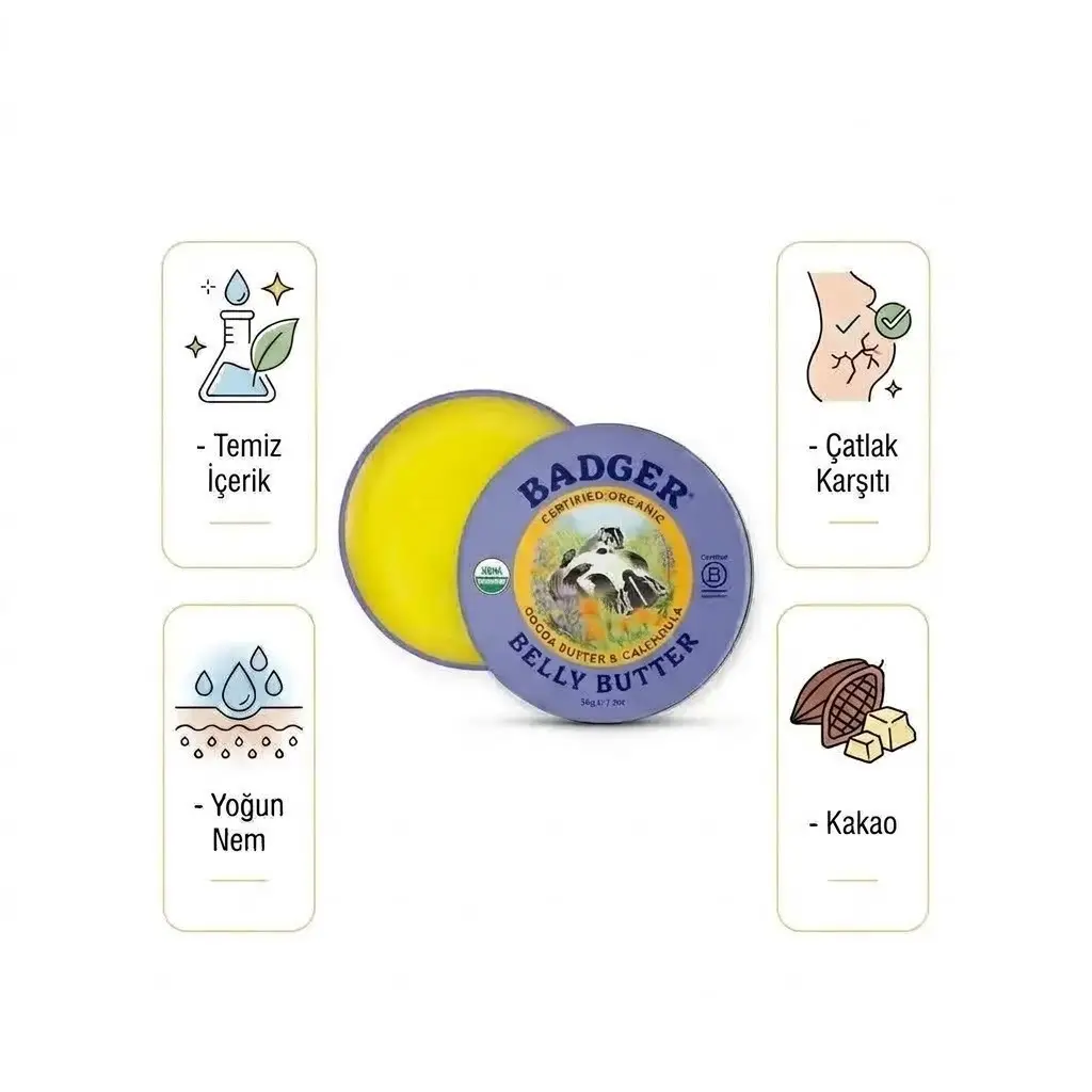 Badger Karın Bölgesi Nemlendirici Krem / Belly Butter