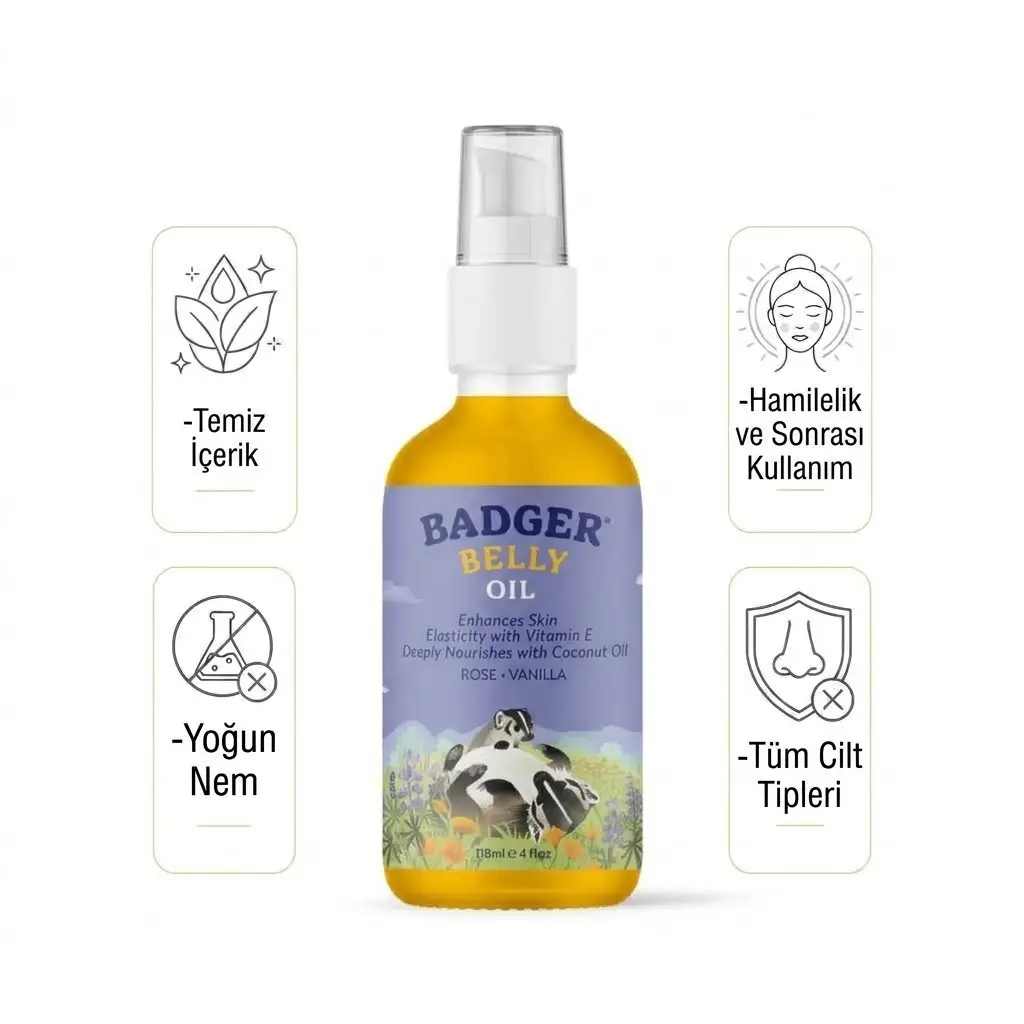 Badger Karın Bölgesi Nemlendirici Yağ / Belly Oil