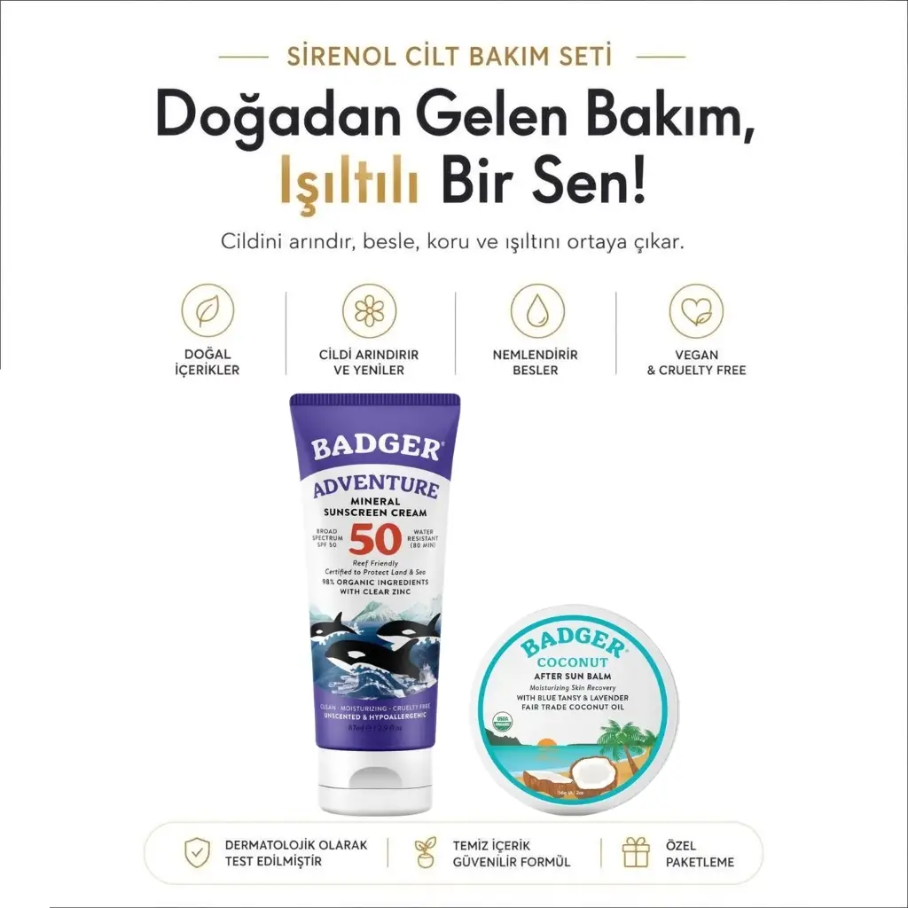 Badger Macera Sporları Güneş Kremi SPF50 + Güneş Sonrası Nemlendirici Krem Seti