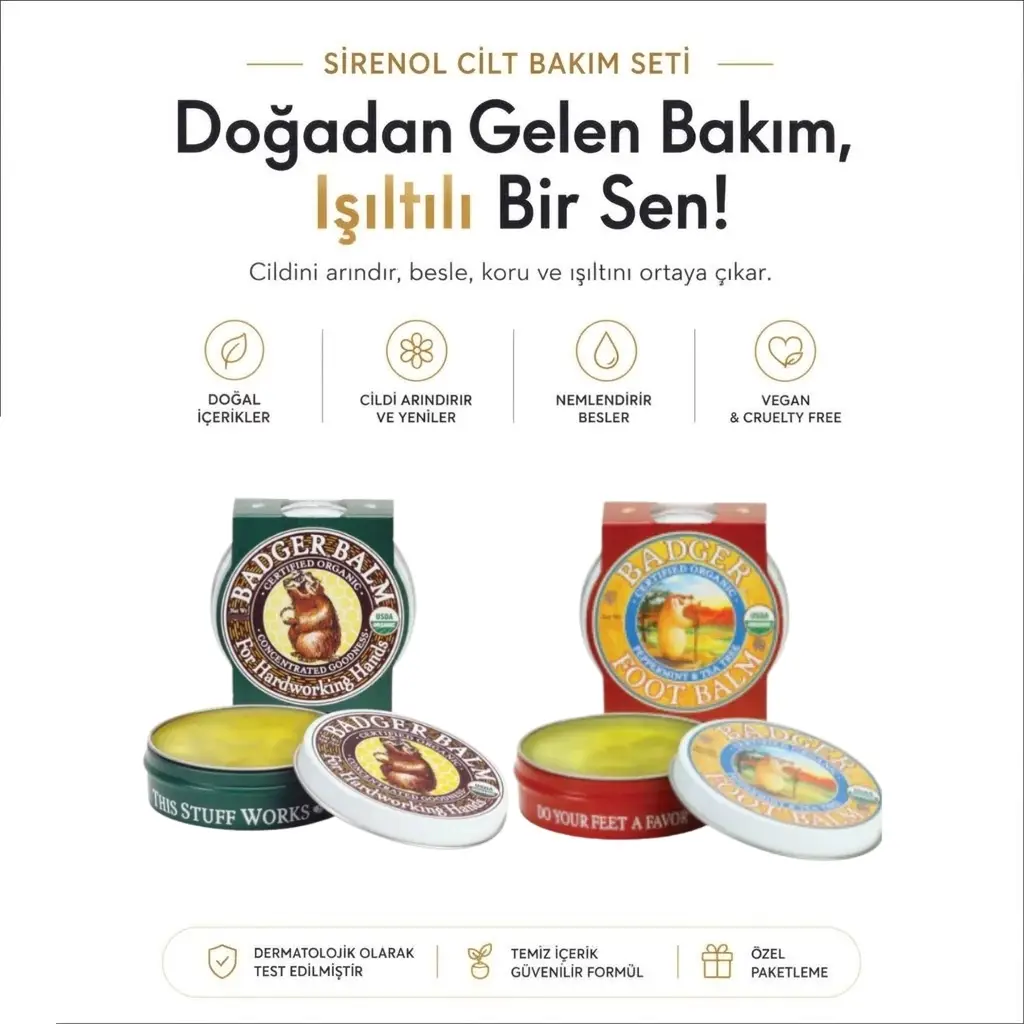 Badger Organik El ve Ayak Kremi 2'li Set