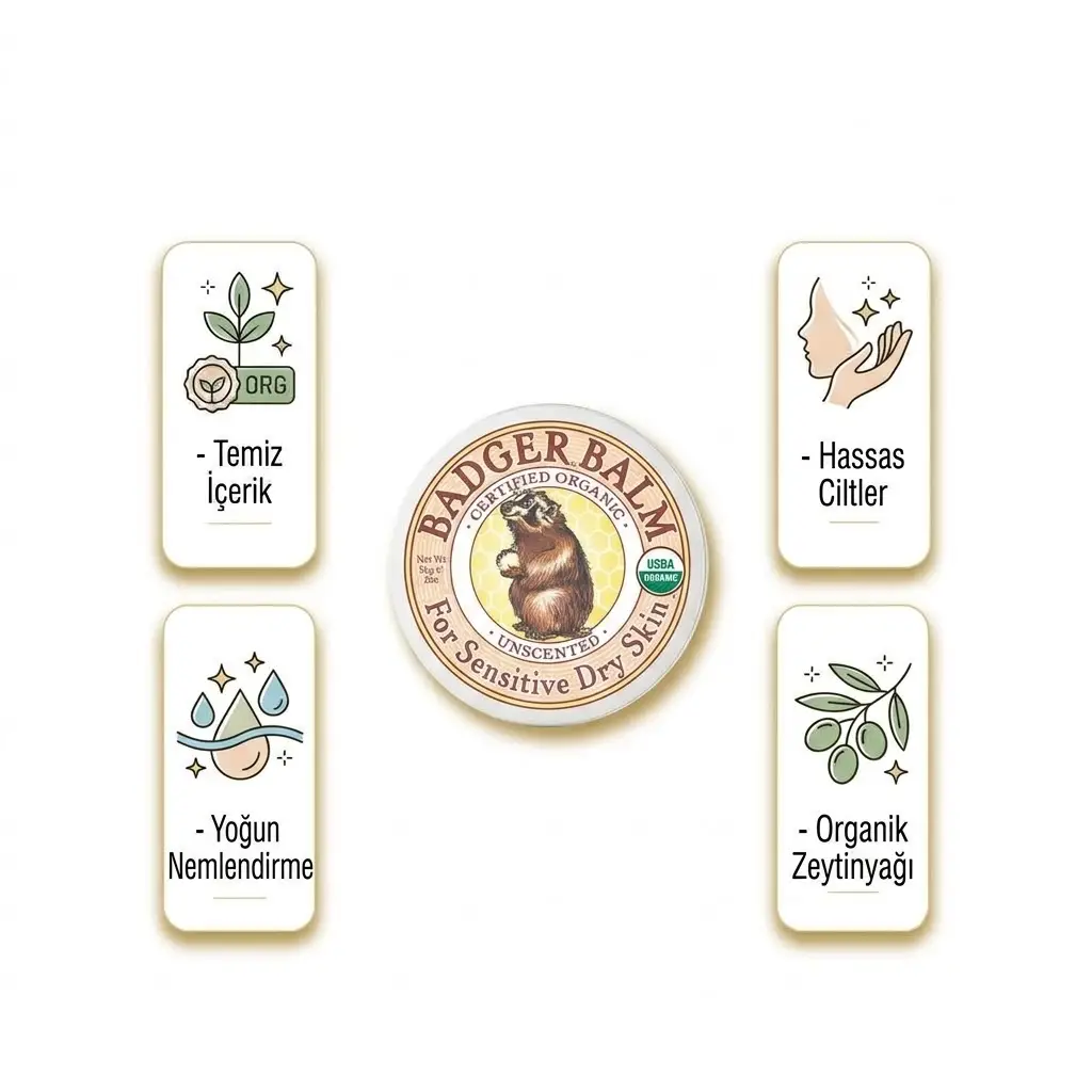 Badger Organik Hassas Cilt Kremi 56gr