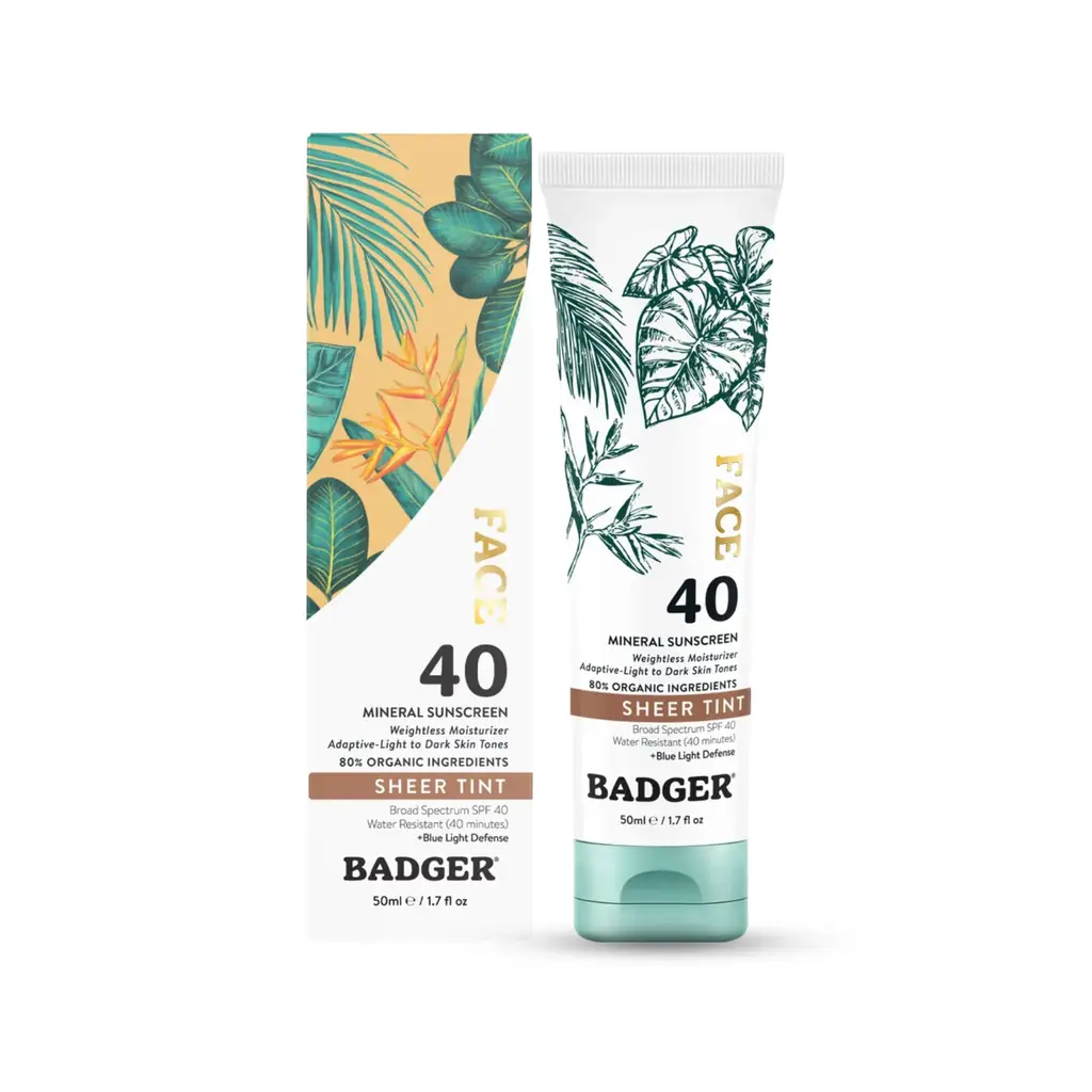 Badger Organik Renkli Yüz Güneş Kremi SPF 40 (Tinted Face Sunscreen)