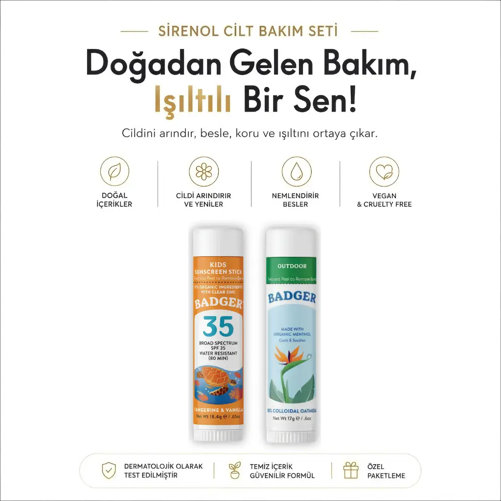 Clear Zinc Çocuk Güneş ve Outdoor Stick Set