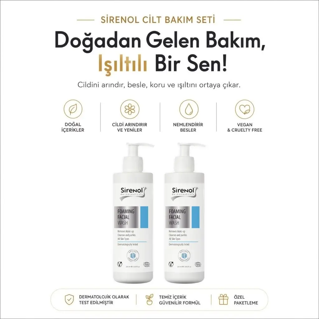 Sirenol %100 Doğal 2'li Yüz Temizleme Köpüğü Set 2x250 mL