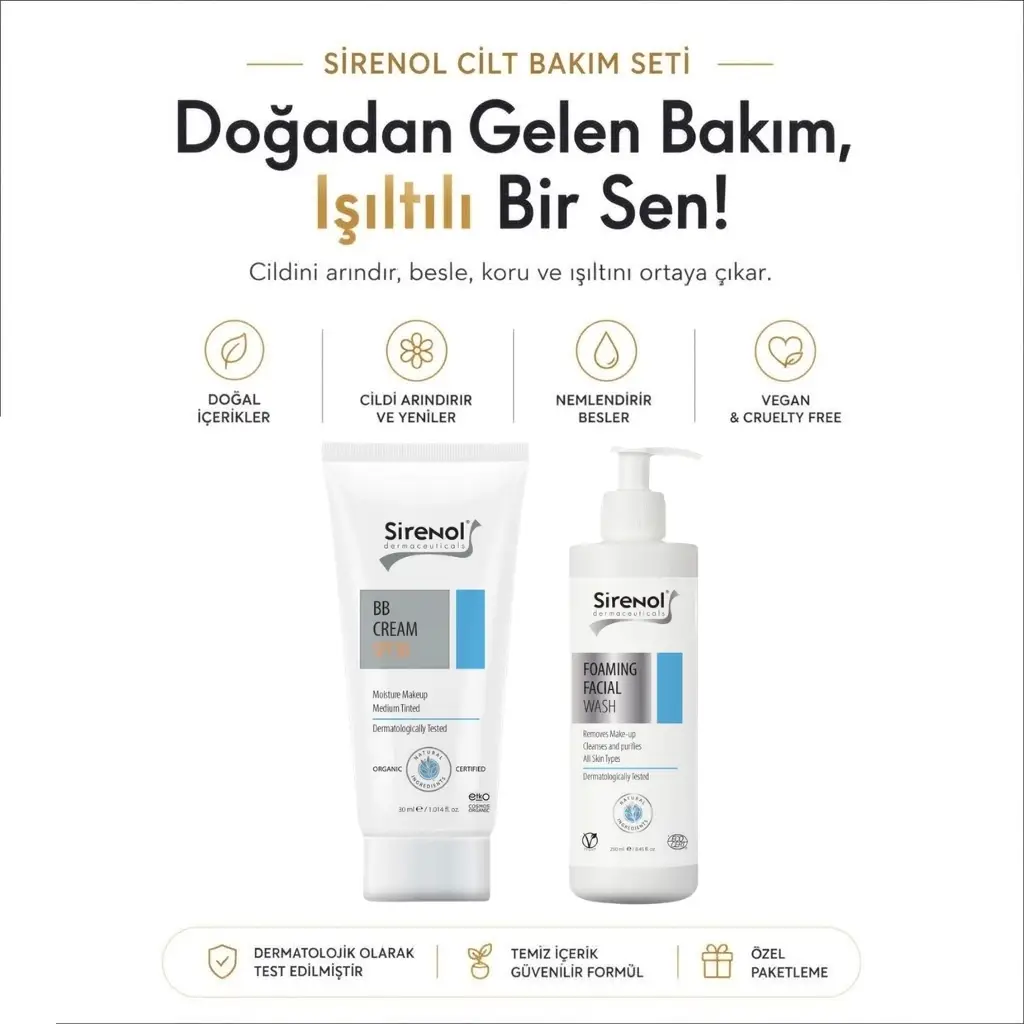 Sirenol BB Krem Ve Yüz Temizleme Köpüğü Seti 30 mL / 250 mL
