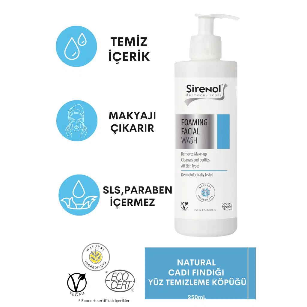 Sirenol Natural Cadı Fındığı Yüz Temizleme Köpüğü 250 mL