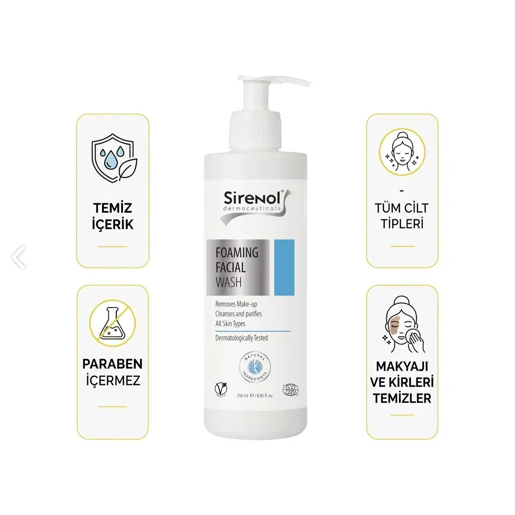 Sirenol Natural Cadı Fındığı Yüz Temizleme Köpüğü 250 mL