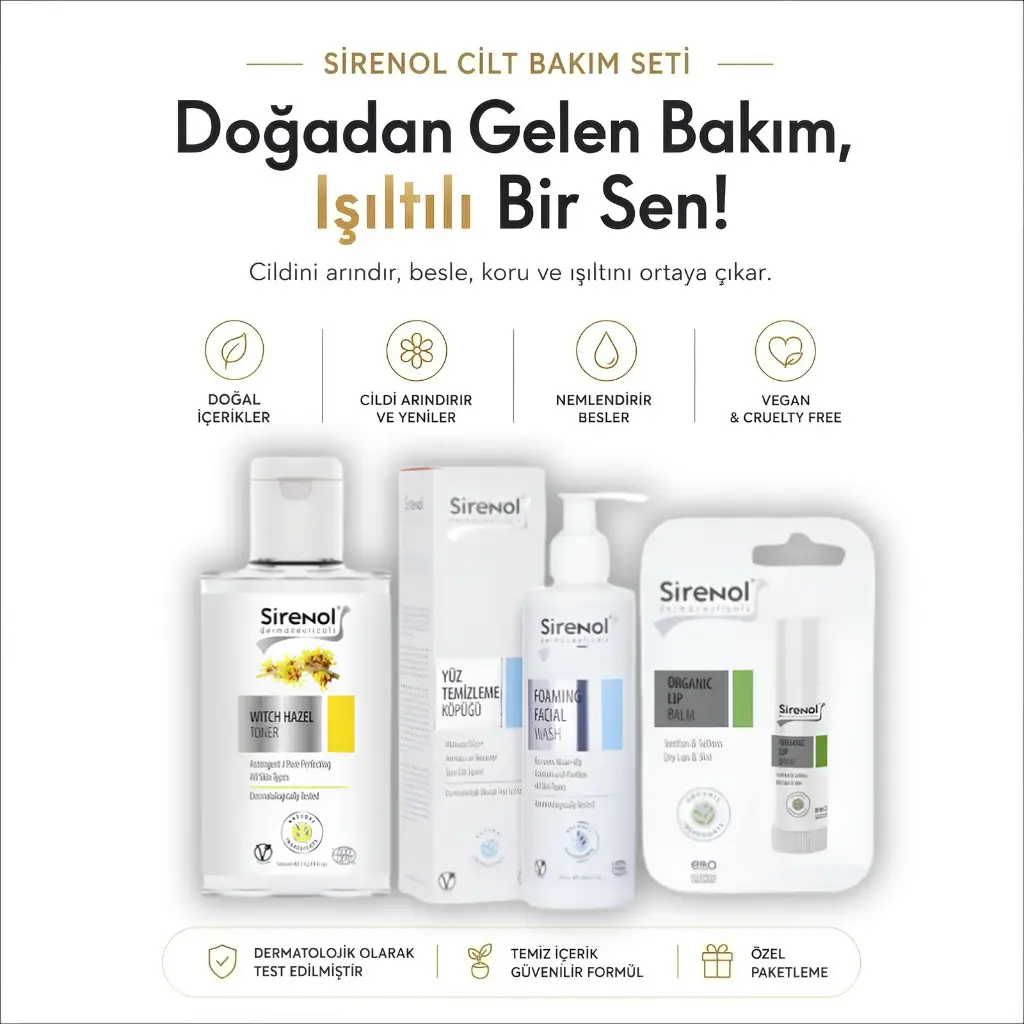 Sirenol Natural Cadı Fındığı Yüz Temizleme Seti 300mL / 250mL / 5mL