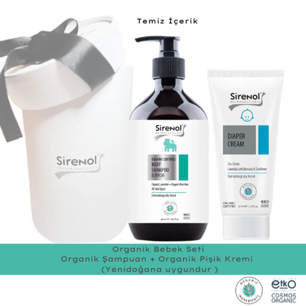 Sirenol Organik 2'li Bebek Bakım Seti (Şampuan + Pişik Kremi) 400 mL / 87 mL