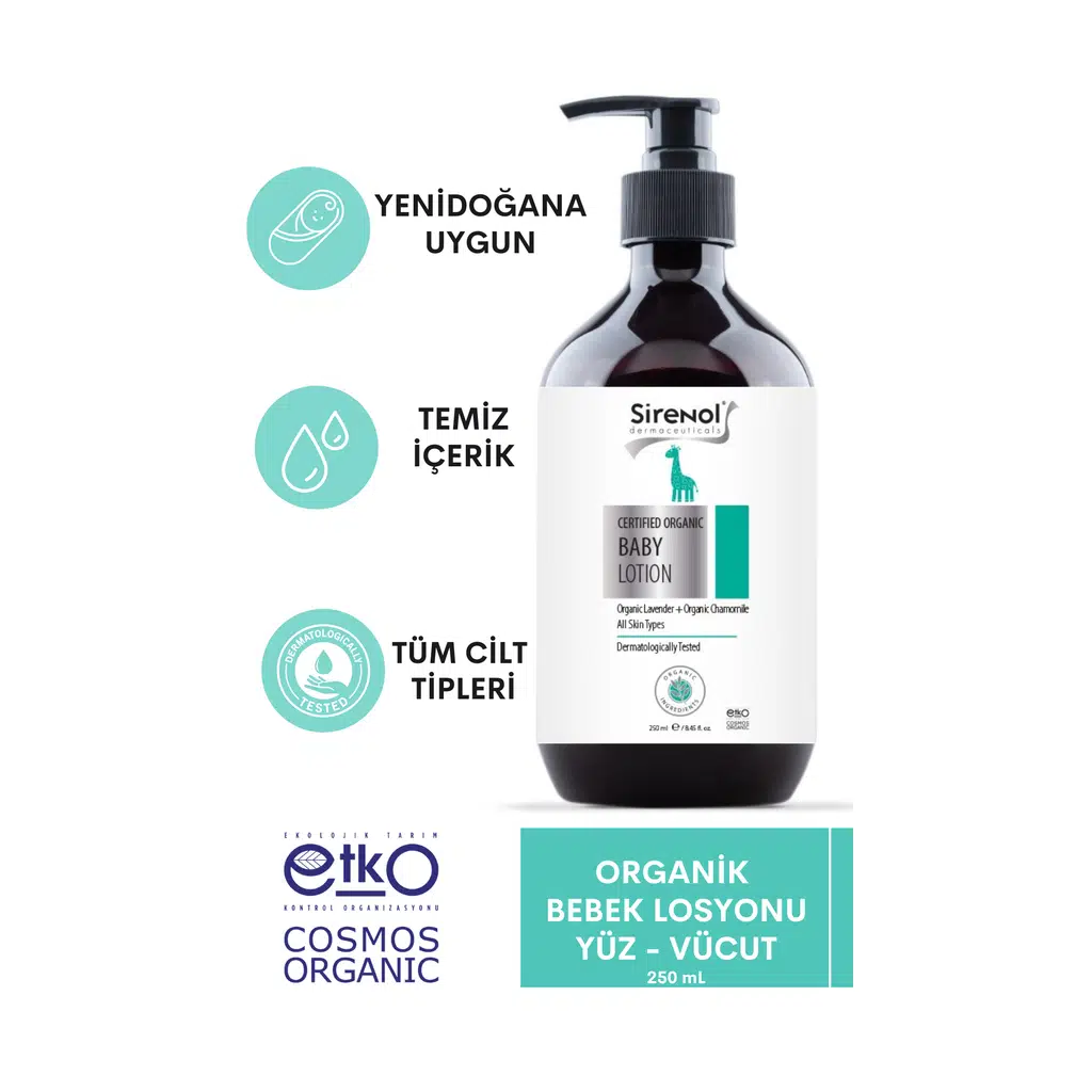 Sirenol Organik Bebek Losyonu - Yenidoğan 250 mL