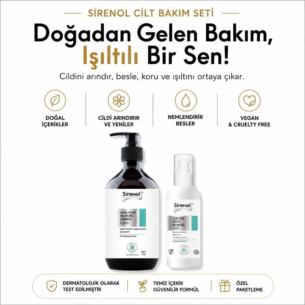 Sirenol Organik Dengeleyici Krem ve Şampuan Set