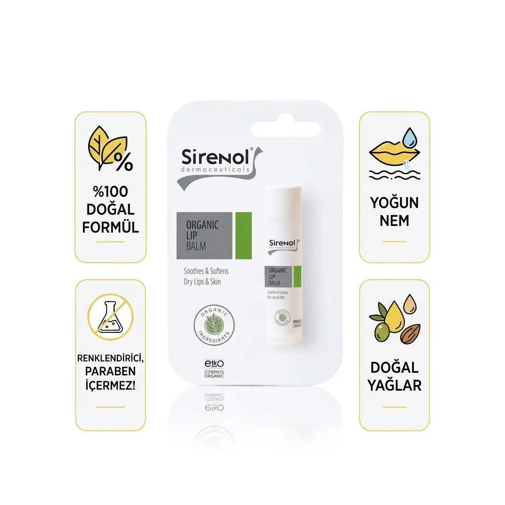 Sirenol Organik Dudak Balmı 5 mL