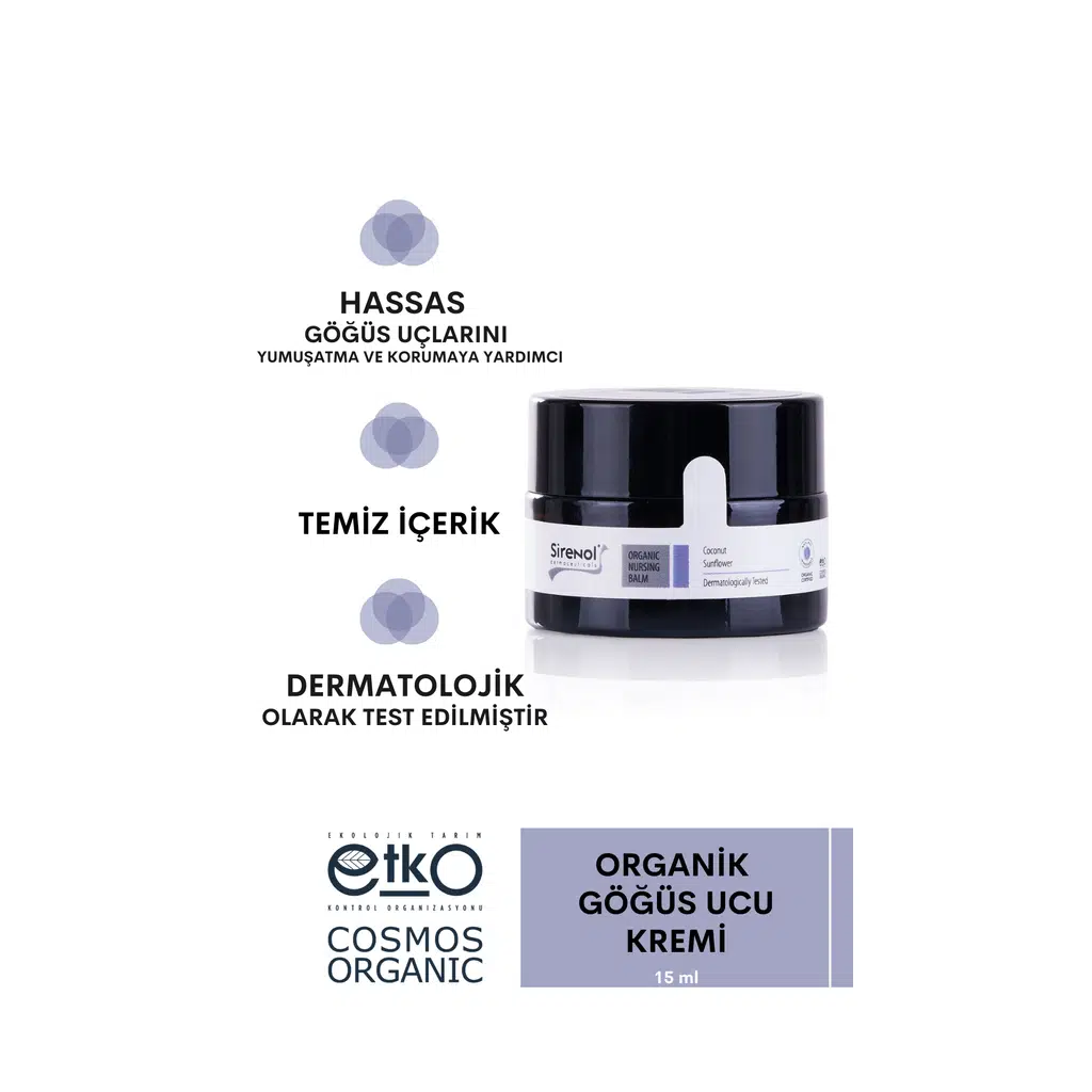 Sirenol Organik Göğüs Ucu Krem 15 mL