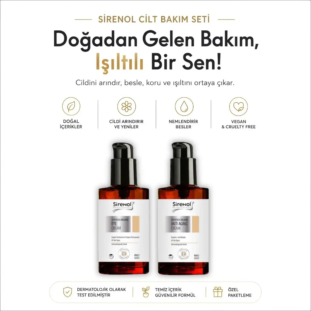 Sirenol Organik Göz Kremi ve Anti Aging Set 15 mL / 50 mL