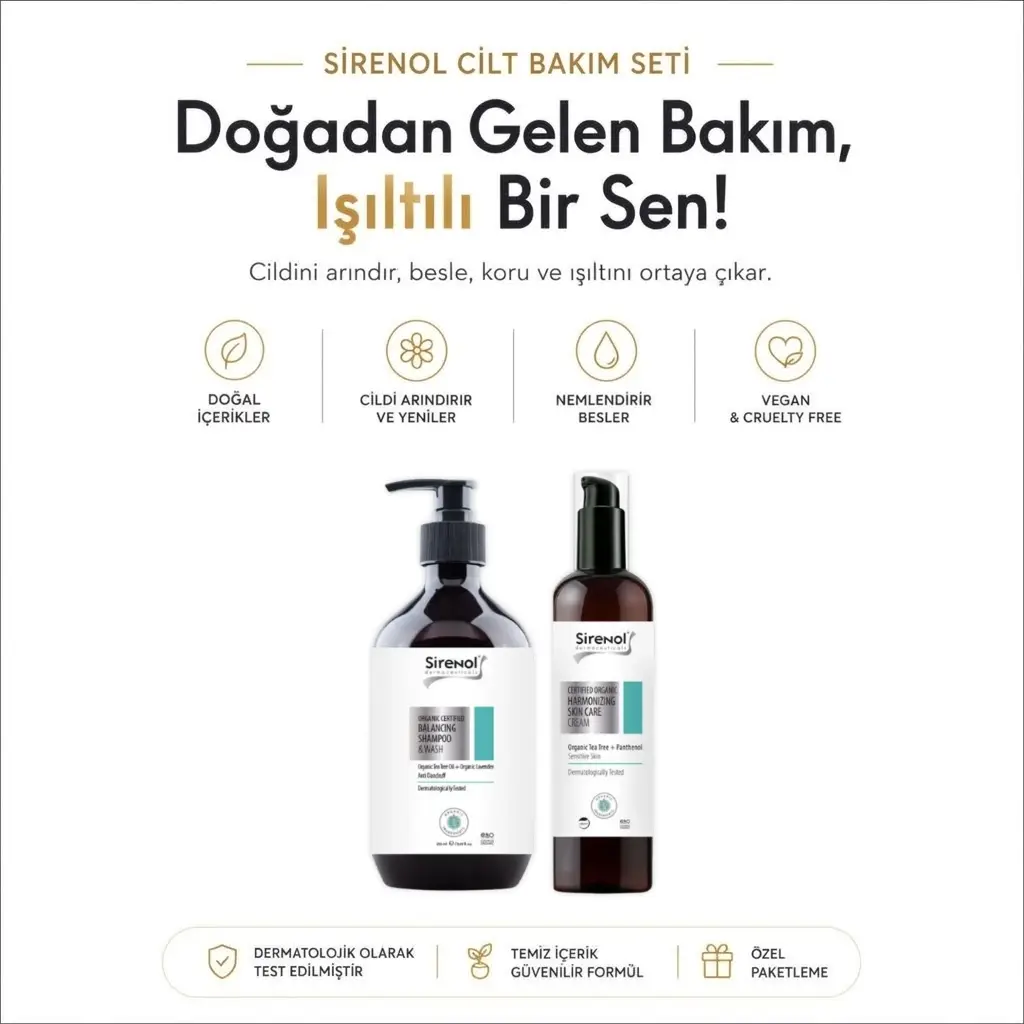 Sirenol Organik Harmoni Krem ve Dengeleyici Şampuan Set