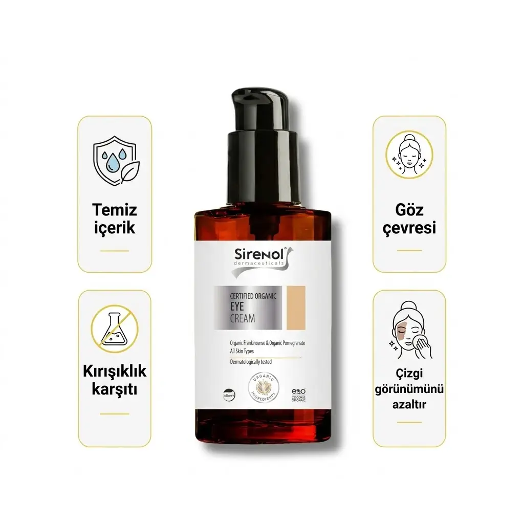Sirenol Organik Sertifikalı Anti Aging Göz Kremi 15 mL