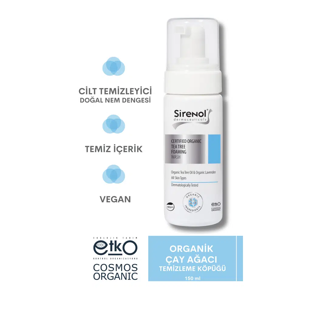 Sirenol Organik Sertifikalı Çay Ağacı Temizleme Köpüğü 150 mL